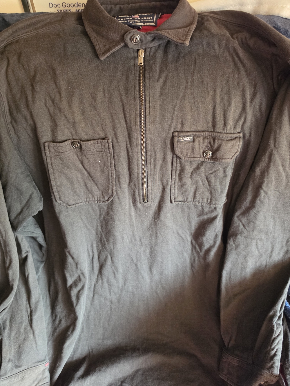 Ralph Lauren Men’s Long Sleeve Zip Polo in Black